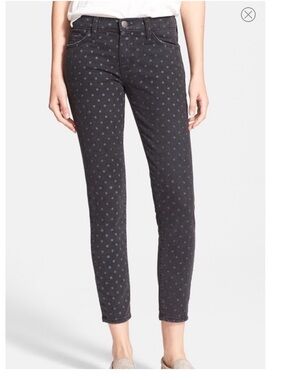 Current/Elliott Black Polka Dot Jeans the stiletto 1280-0207 ankle woman’s 28
